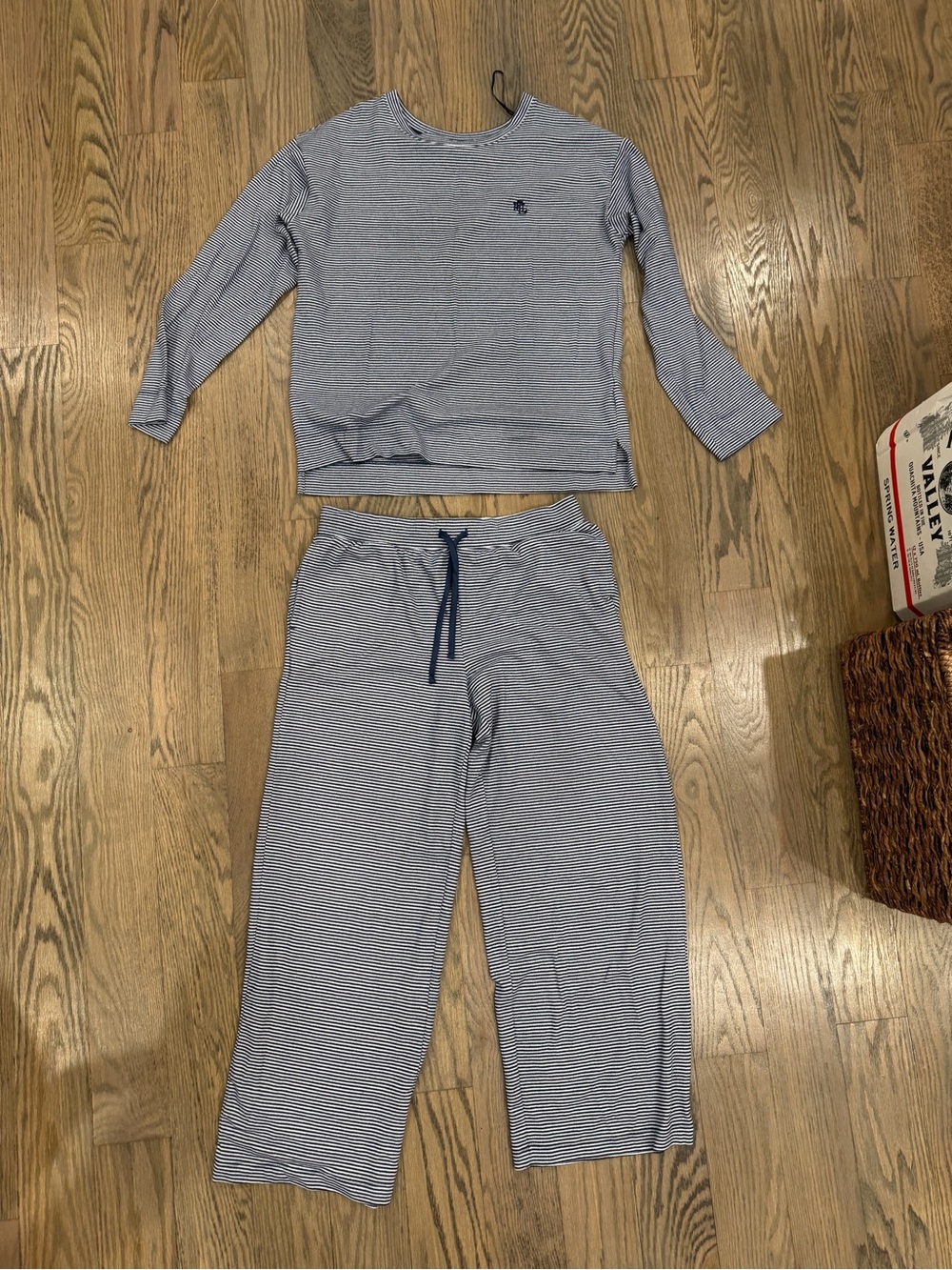 Ralph Lauren Navy White Striped Pajama Set Women’s Medium ~ WORN ONCE